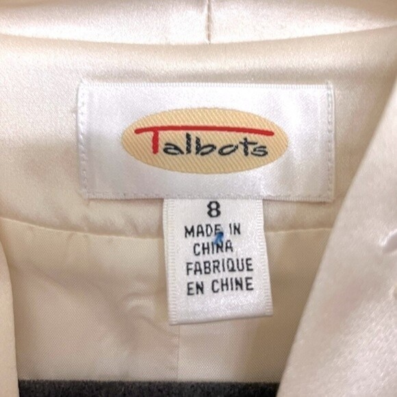 Vintage Talbots 100% Silk Blazer Cream Ivory Embroidered Beaded Womens Size 8 - Picture 3 of 9